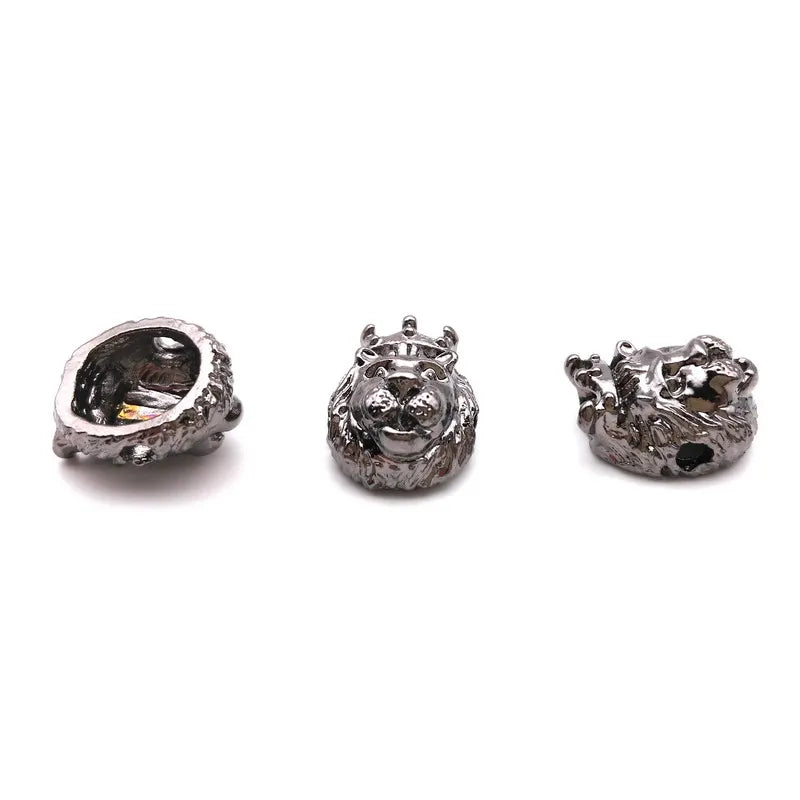 10 pcs Vintage Helmet Beads for Men Bracelet DIY Jewelry Making