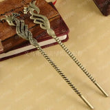 10 pcs/lot Antique Bronze Phoenix Hairpin Charms Pendants