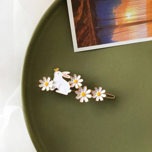 10 pcs/lot metal daisy rabbit barrettes hairclip