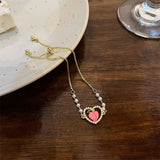 Metal Flower Pearl Peach Heart Bracelet Lot of 10