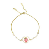 Metal Flower Pearl Peach Heart Bracelet Lot of 10