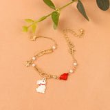 10 pcs Metal Heart Rabbit Pearl Bracelet Jewelry Accessories