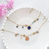 Enamel Moon Star Planet Charm Bracelet Lot of 10 pcs
