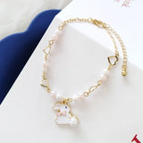 10 pcs Enamel Rabbit Charm Bracelet