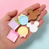 10 pcs Mini Plate Resin Charms for DIY Craft Jewelry Making