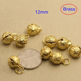 10 pcs 12mm Raw Brass Bell Charms, Small Brass Bell for Jewelry Making
