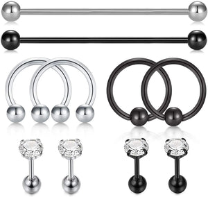 10 Stainless Steel Cartilage Spiral Earrings Body Piercing