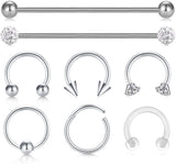 10 Stainless Steel Cartilage Spiral Earrings Body Piercing