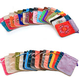 10 pcs 16.5x12CM Jewelry Bag Gift Pouch Mixed Color Silk Bag Flower