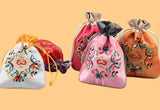 10 pcs 16.5x12CM Jewelry Bag Gift Pouch Mixed Color Silk Bag Flower