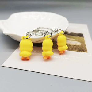 10pcs Resin Animal Keychain Yellow Duck Key Ring Gift