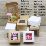 10 White/Kraft Square Paper Boxes, Candy Boxes
