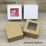 10 White/Kraft Square Paper Boxes, Candy Boxes
