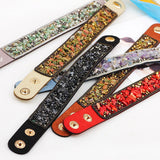 Colorful Stone Leather Bracelets Crystal Charm Wristbands