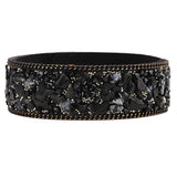 Colorful Stone Leather Bracelets Crystal Charm Wristbands