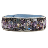 Colorful Stone Leather Bracelets Crystal Charm Wristbands