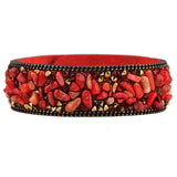 Colorful Stone Leather Bracelets Crystal Charm Wristbands
