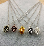 10 Christmas Tree Ornaments 5 Pinecone Pendant Necklace Women Jewelry