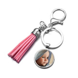 Custom Tassel Keychain Baby/Team Logo Glass Keyholders