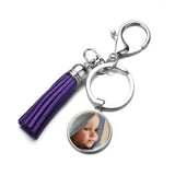 Custom Tassel Keychain Baby/Team Logo Glass Keyholders