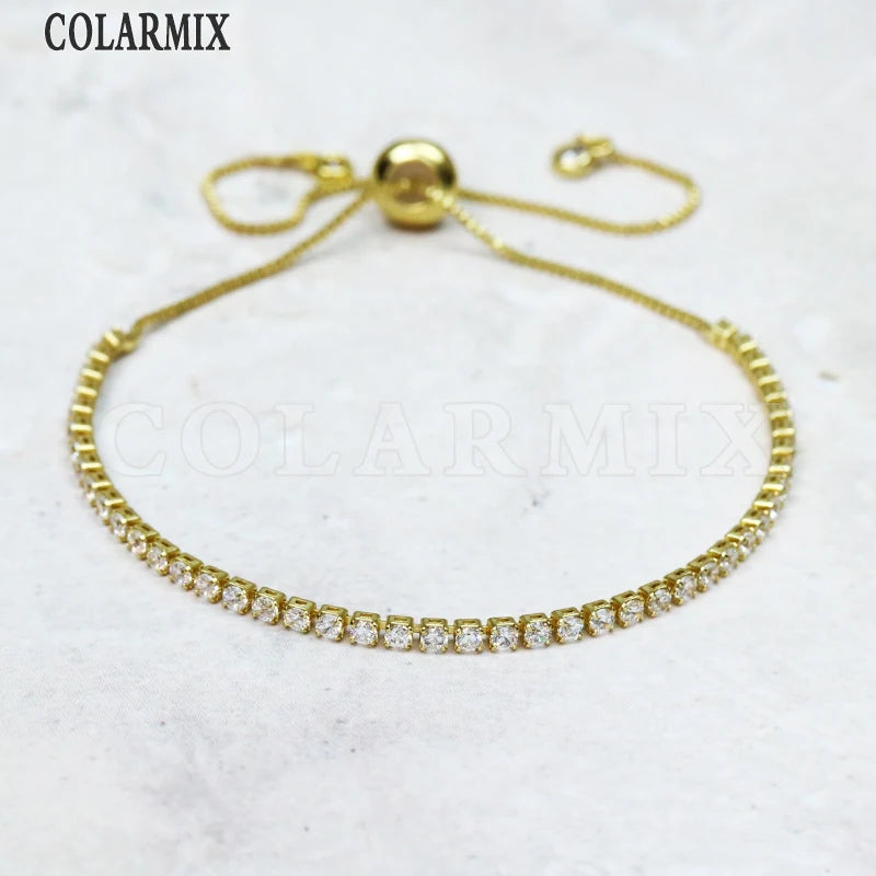 Slim Colors Zircon Tennis Bracelet Crystal Women Summer Jewelry