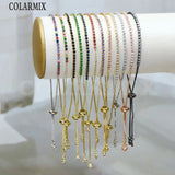 Slim Colors Zircon Tennis Bracelet Crystal Women Summer Jewelry