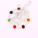 7 Chakra Symbol Yoga Charm Yogi Pendant Set of 10 Pieces