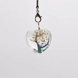 10pcs Heart-Shaped Dried Flowers Pendant Necklace DIY Jewelry Making Process