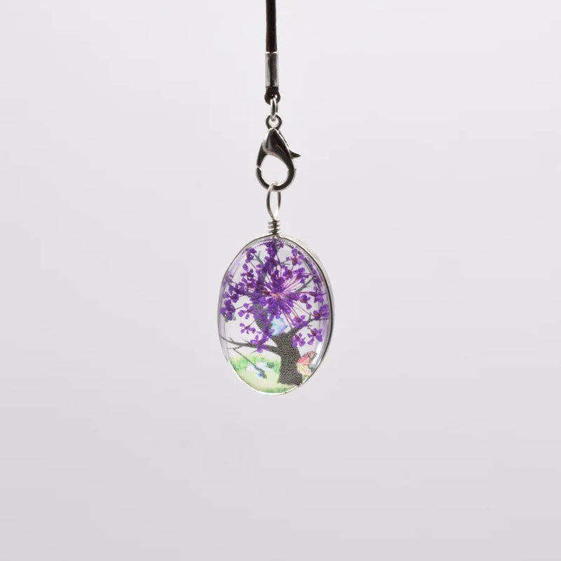 10Pcs Oval Natural Dried Flowers Plants Pendant Necklace DIY Decoration