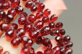 Red Garnet Drop Faceted Loose Beads 6-7mm for DIY Jewelry Making