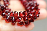 Red Garnet Drop Faceted Loose Beads 6-7mm for DIY Jewelry Making