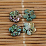 8x1.5mm Abalone Shell Carved Flower Charms Beads Lot