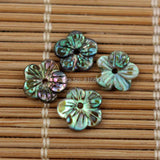 8x1.5mm Abalone Shell Carved Flower Charms Beads Lot