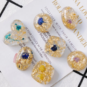 10pcs Acrylic Adhesive Bead Glass Flower Pendant Accessories