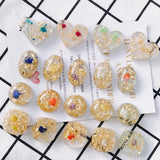 10pcs Acrylic Adhesive Bead Glass Flower Pendant Accessories