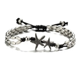 Starfish Anklet Bracelet Double Chain Barefoot Sandals Beach Leg Ankle Jewelry