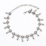 Silver Hollow Flower Anklets 10pc Lot Beads Tassel Leg Jewelry for Women