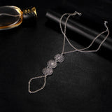 Carving Flower Anklets Antique Silver Beach Tassel Foot Ankle Bracelets