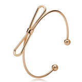 10pc Knot Bangles Bow Bracelets Open Cuff Silver Rose Hand Jewelry