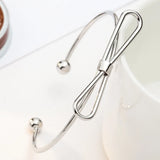10pc Knot Bangles Bow Bracelets Open Cuff Silver Rose Hand Jewelry