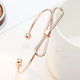 10pc Knot Bangles Bow Bracelets Open Cuff Silver Rose Hand Jewelry