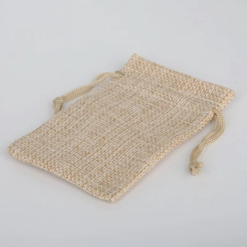 Linen Cotton Drawstring Bag Jewelry Bag Christmas/Wedding Gift Pouch