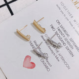 10 Pcs Alloy Electroplated Strap Earring Accessories