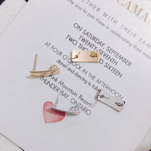 10 Pcs Alloy Electroplated Strap Earring Accessories