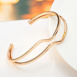 10pcs Wave Hollow Metal Bangles Silver Plated Adjustable Cuff Bracelets