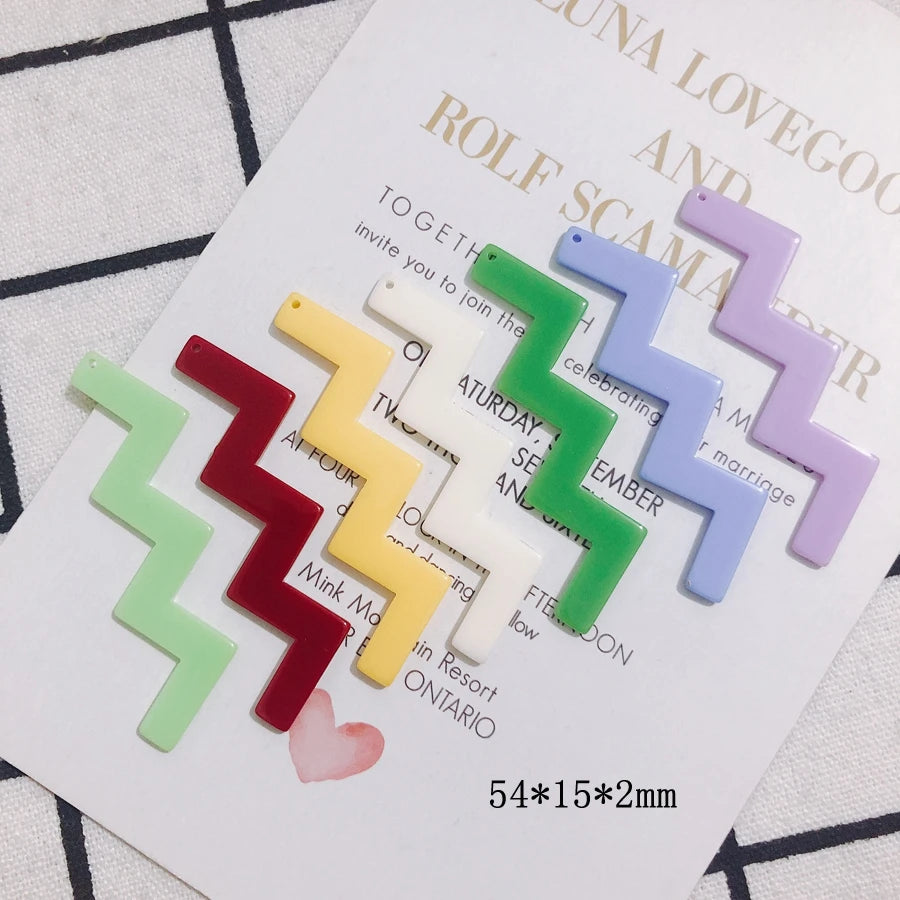 10 Geometric Lightning Wave Earrings Set