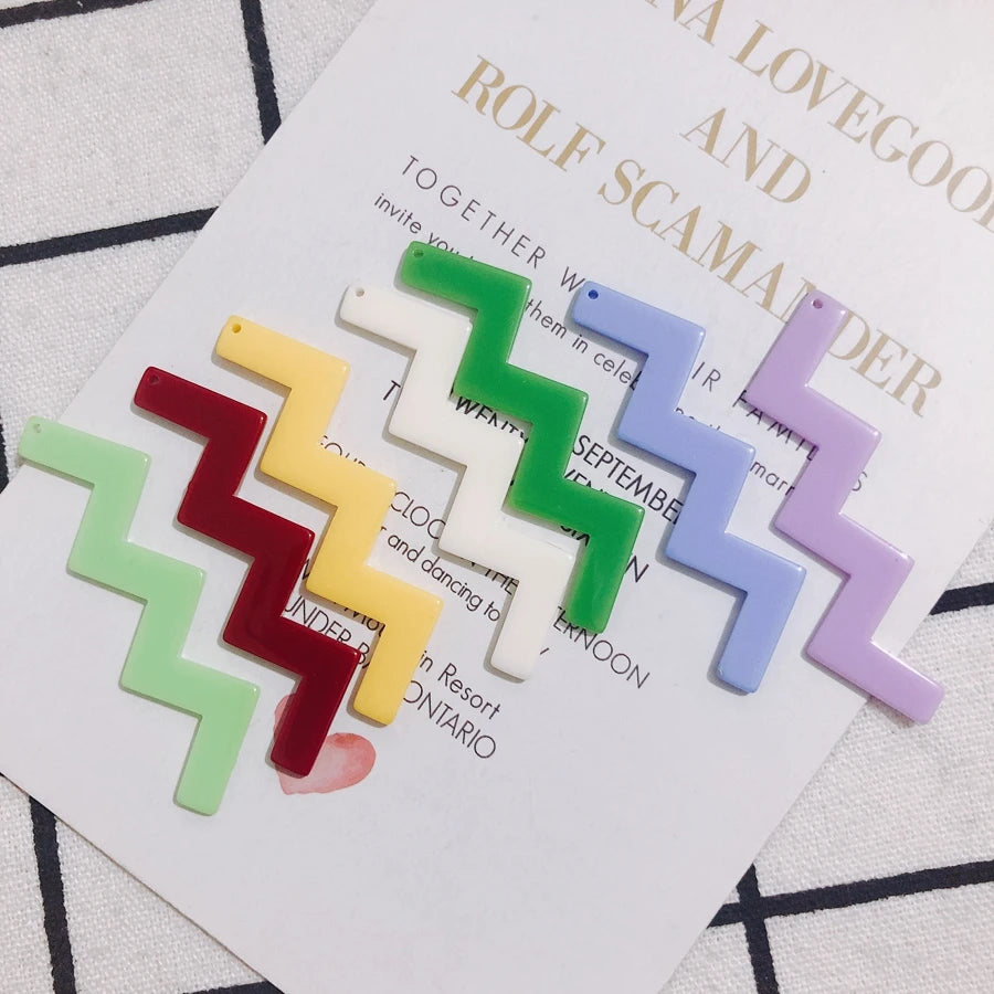 10 Geometric Lightning Wave Earrings Set