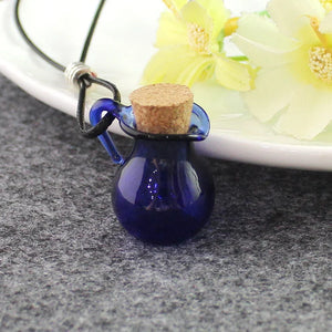 10 Mini Glass Vases Pendant Necklace Keychain DIY Accessories