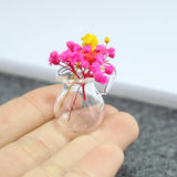 10 Mini Glass Vases Pendant Necklace Keychain DIY Accessories
