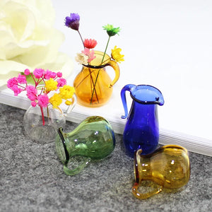 10 Mini Glass Vases Pendant Necklace Keychain DIY Accessories